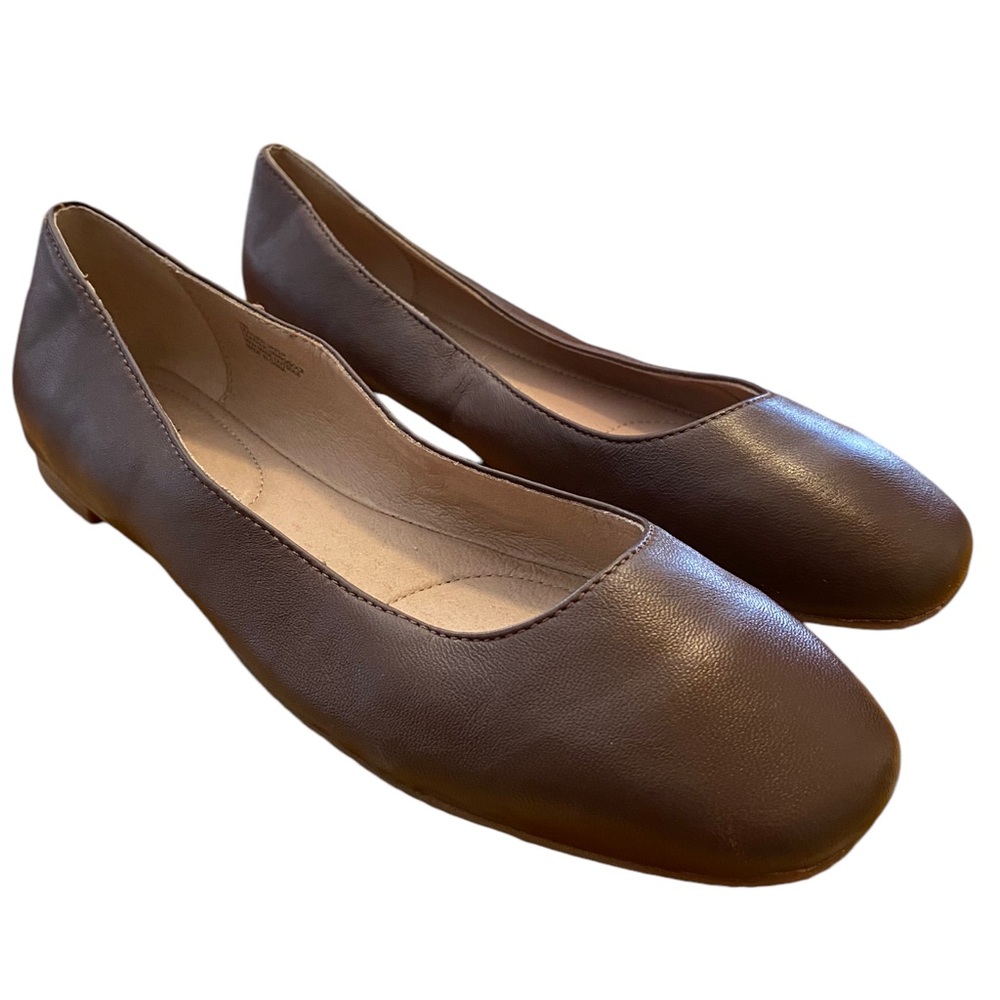 J.JILL BROWN LEATHER FLATS WOMENS SZ 10